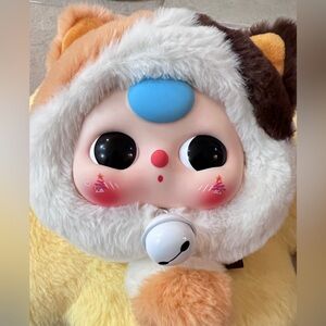Plush cute Cat Bag with blue bangs